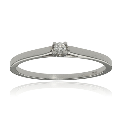 Fehér arany gyűrű 58-as méret (B42606)